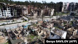 شهر ویران شده یی ایرپن در اوکراین