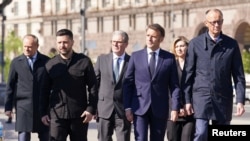 Liderii europeni, în vizită la Kiev, 10 mai 2025.