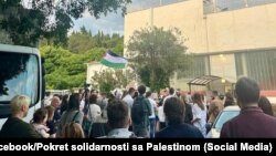 Sa protesta Pokreta solidarnosti sa Palestinom u Podgorici, 27. maj 2025.