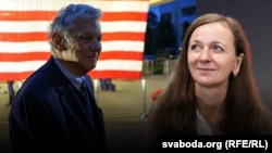 Былая палітзьняволеная, журналістка і праваабронца Ларыса Шчыракова, спэцыяльны пасланьнік ЗША у справах Беларусі Джон Коўл. Ілюстрацыйны калаж

