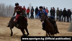 Нооруз майрамына арналган көк бөрү боюнча республикалык мелдеште тартылган сүрөт. 21-март, 2021-жыл.