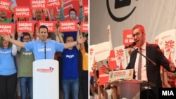 Зоран Заев и Христијан Мицкоски на завршните митинзи на претседателските избори 2019