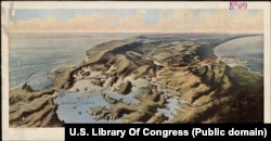 Иллюстрация маршрута Панамского канала начала 20 века