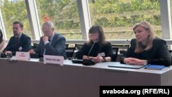 На слуханьнях у ПАРЭ: Валер Мацкевіч, Павал Латушка, Натальля Дуліна і Ксенія Луцкіна