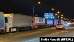 Protest autoprevoznika je nastavljen i u noćnim satima, Banjaluka, 1. 9. 2025. 