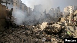 Бейрут. Израилдин аба соккуларынан кийин талкаланган имараттар.  Ливан, 28-сентябрь, 2024-жыл