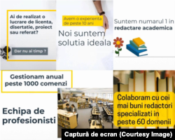 Promovare plătită a unui site de redactare a licențelor pe o rețea de socializare - postarea a strâns 4400 de aprecieri.