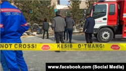 Ооруканада жарылуу болгондон кийинки көрүнүш. 