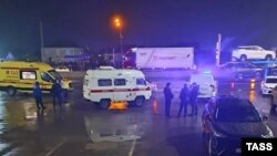 На месте нападения на полицейских под Дербентом. 30 ноября 2025 г.