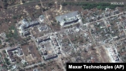 Украинанын Северодонецк шаарындагы талкаланган жерлер. Спутниктен алынган кадрлар.