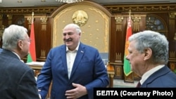 Кіт Келаг, Аляксандар Лукашэнка, Джон Коўл, Менск, 21 чэрвеня 2025 году 