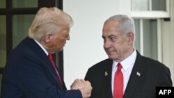 US President Donald Trump (left) and Israeli Prime Minister Benjamin Netanyahu (file photo).