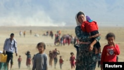 Езидские беженцы в Ираке, 11 августа 2014 г.