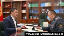 Встреча Садыра Жапарова с министром внутернних дел Уланом Ниязбековым. 19 октября 2020 года.