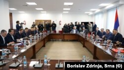 Predstavnici vladajuće koalicije u Republici Srpskoj na sastanku u Banjaluci, 6. oktobar 2025.