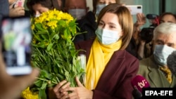 Maia Sandu won 57 percent of the vote in Moldova's presidential runoff on November 15.
