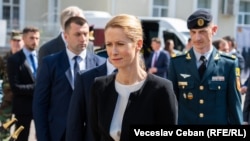 Șefa politicii externe europene, Kaja Kallas, în timpul vizitei sale la Chișinău, pe 24 aprilie 2025.