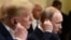 Дональд Трамп и Владимир Путин во время совместной пресс-конференции в Хельсинки 15 июля 2018 года