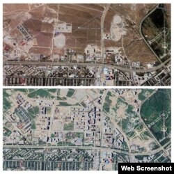 Соңку 10 жылда Аалы Токомбаев көчөсүнүн жогору жагында курулуш күчөдү. Биринчи сүрөт 2015-жылы, экинчи сүрөт 2024-жылы спутниктен тартылган.