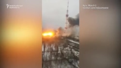 Momentul bombardării turnului de televiziune din Kiev