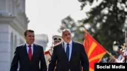 Македонија - Премиерите на Македонија и на Бугарија, Зоран Заев и Бојко Борисов во Скопје. архивска фотографија.