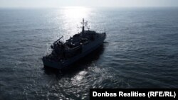 Великобритания. Украинский искатель мин класса «Сендаун» «Черкассы» в море у Портсмута, 19 февраля 2025 года