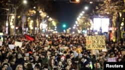 Protestë kundër politikave të qeverisë, korrupsionit dhe neglizhencës në Serbi. Dhjetor, 2024.