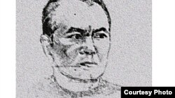 Акмухаммет Байханов. Портрет во время содержания в "Овадан Депе" нарисовал один из заключенных - бывший сотрудник КГБ. 