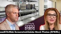 Кметът на Варна Благомир Коцев и Пламенка Димитрова, мажоритарен собственик на фирма за обществено хранене. Колаж