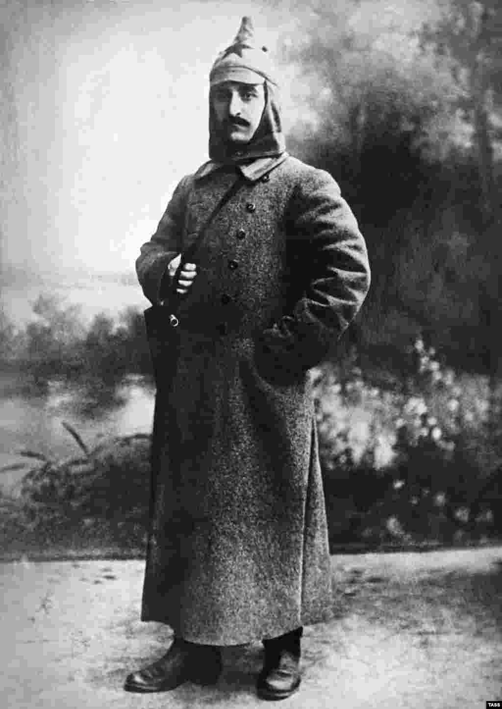Georgian-born communist&nbsp;Grigory&nbsp;Ordzhonikidze trussed up in the Red Army uniform in 1920.&nbsp;One hundred&nbsp;years after they were adopted by Russia's communists, original budyonovkas can today&nbsp;sell for hundreds&nbsp;of dollars, and replicas are now&nbsp;on sale&nbsp;in many of Russia's tourist hotspots.&nbsp;