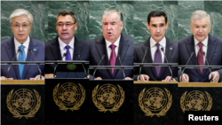  Борбор Азия мамлекеттеринин башчылары. БУУда тартылган сүрөт 