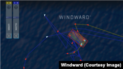 The Mikati engages in a ship-to-ship oil transfer with another sanctioned vessel, the Nocturnis, off the coast of Egypt on August 22.