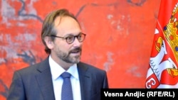 Šef Delegacije EU u Srbiji Emanuel Žofre, u Beogradu 2021.