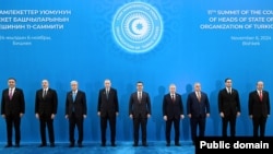 Түрк мамлекеттер уюмуна мүчө жана байкоочу макамдагы мамлекеттердин лидерлери. Бишкек. 6-ноябрь, 2024-жыл.