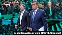 Садыр Жапаров жана Сооронбай Жээнбеков 2020-жылкы Октябрь окуяларындагы бийлик алмашуу учурунда. "Азаттыктын" коллажы.