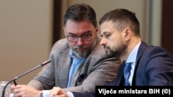 Staša Košarac i Srđan Amidžić na sjednici Vijeća ministara BiH, 25. maja 2024.