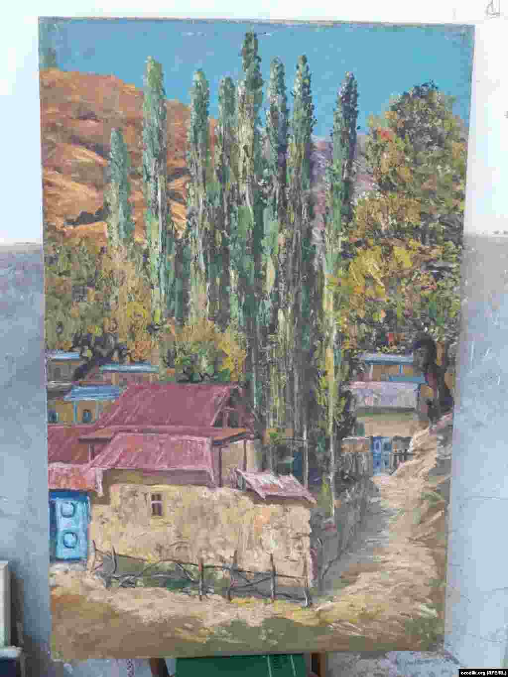 "Мамлакатим ва одамлар манзаралари" туркуми. Рассом Абдулла Холмирзаев