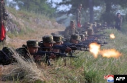 Exerciții ale trupelor speciale nord-coreene, într-un loc necunoscut din RPDC, 11 septembrie 2024.