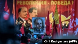 Під час акції в центрі Москви, 7 листопада 2017 року