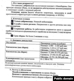 Листовки с предложением завербоваться в резервисты, Тюмень