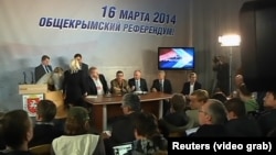 A recently hacked cache of documents indicates that Alyaksandr Usovsky's activities include maintaining contact with Polish politician Mateusz Piskorski, a founder of a pro-Kremlin NGO that, among other things, organized this group of "international observers" to monitor the 2014 "referendum" in Crimea. (file photo)