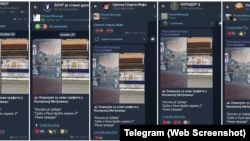Postimet në Telegram ku shihen mesazhe sikurse "Kosova është Serbi", "Serbia dhe Rusia janë vëllezër" dhe "Nuk ka dorëzim".