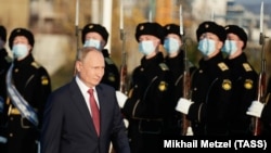 Севастополь. Владимир Путин Орусия аннексиялап алган Крымга жасаган сапары учурунда. Украина, Севастополь, 4-ноябрь, 2021-жыл