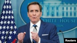 د امریکا د ملي امنیت ویاند جان کربي د جنورۍ پر ۱۷مه د خبري غونډې پر مهال.