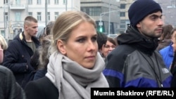 Укук адиси Любовь Соболь Сахаров проспектиндеги нааразылык жыйыны маалында. Москва. 2019-жылдын 29-сентябры.