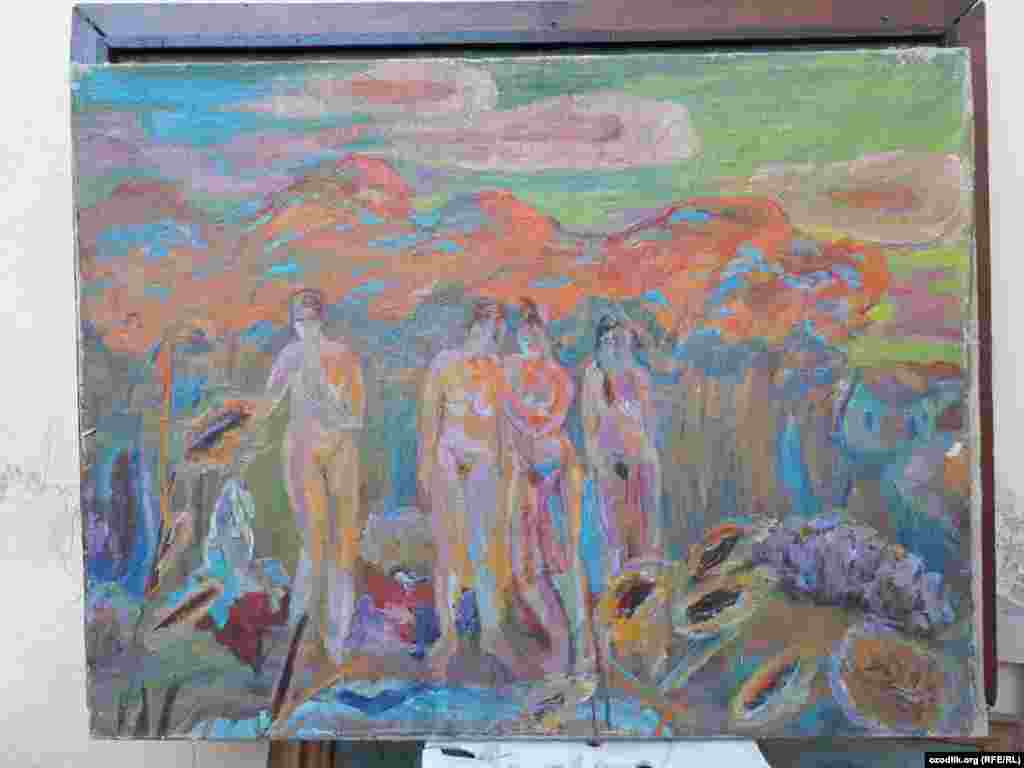 "Тол бешикдан бошланган дунë" туркум асарлари.&nbsp;Рассом Нўъмон Холмирзаев