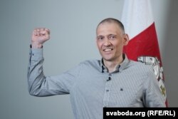 Сяргей Ціханоўскі на прэсавай канфэрэнцыі ў Вільні, 22 чэрвеня 2025