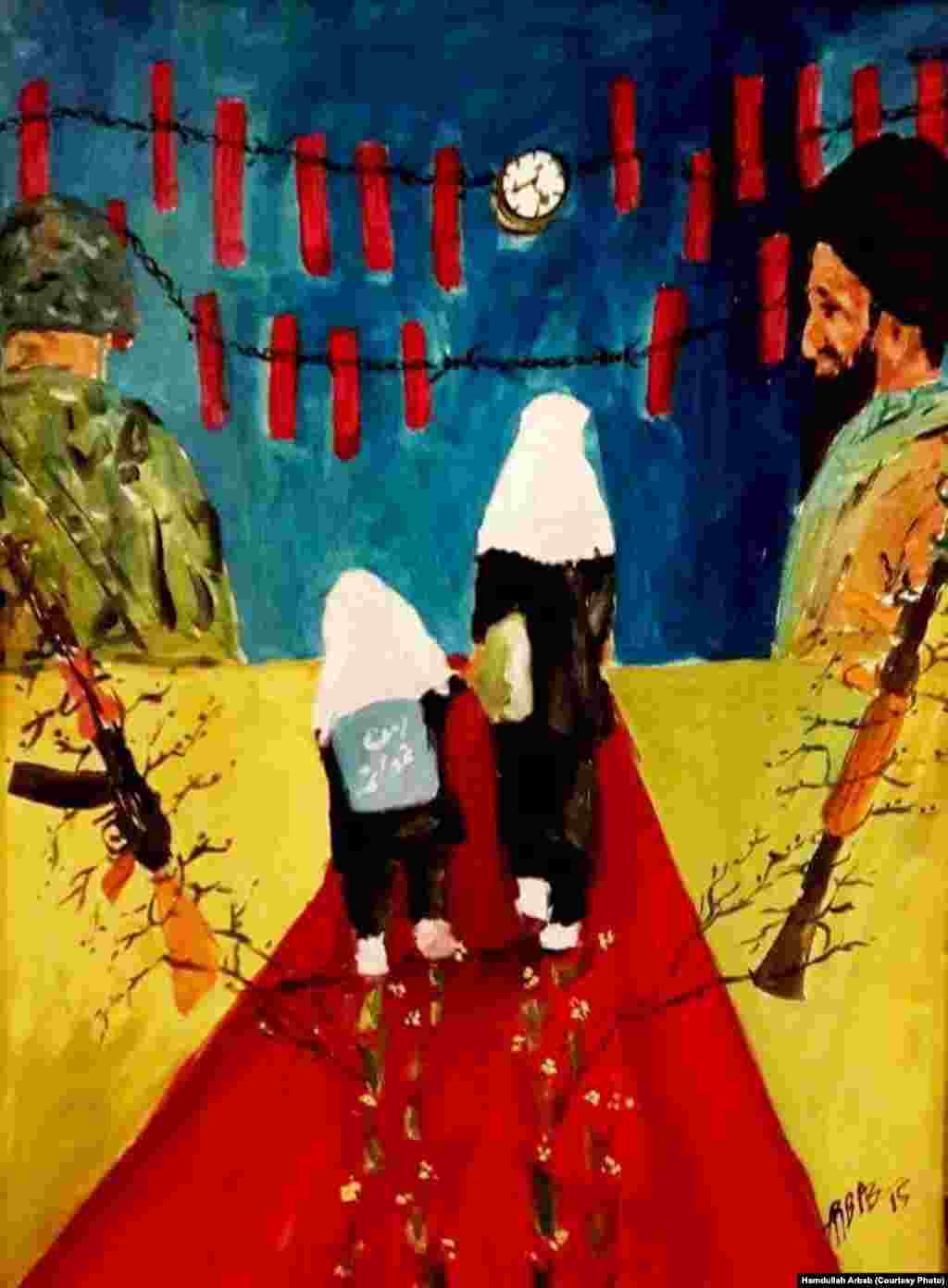 Arbab has tried to depict the resilience of Afghan children who go to school under the shadow of guns and suicide bombers.