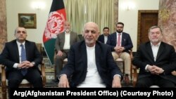 President Ghani during a televised speech addressing the recent political issues in the country. 