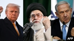 Američki predsjednik Donald Trump (lijevo), iranski vrhovni vođa ajatolah Ali Khamenei (u sredini) i izraelski premijer Benjamin Netanyahu (fotografija u kompozitnom fajlu)
